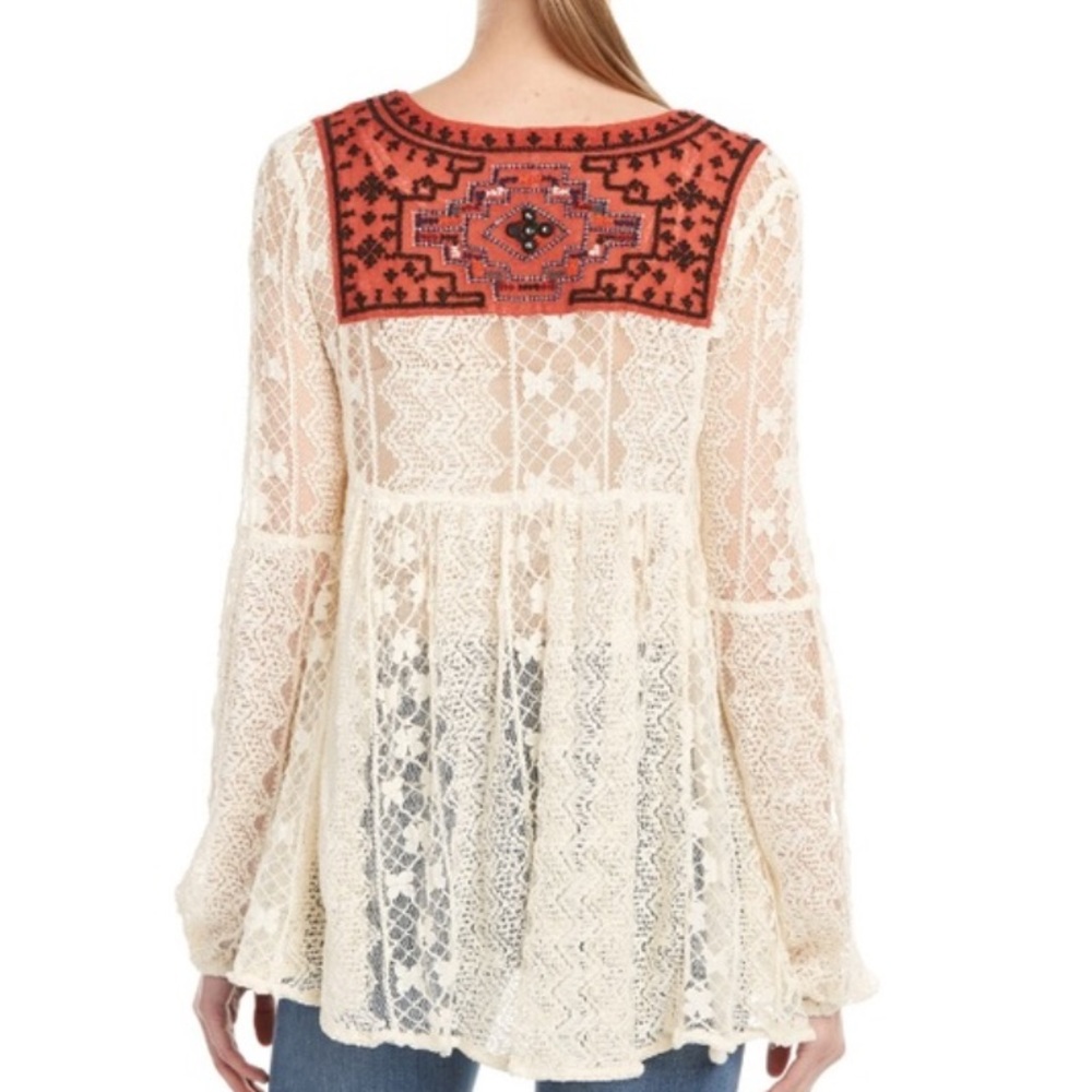 Free people lace and gauze tunic S - Picture 9 of 9